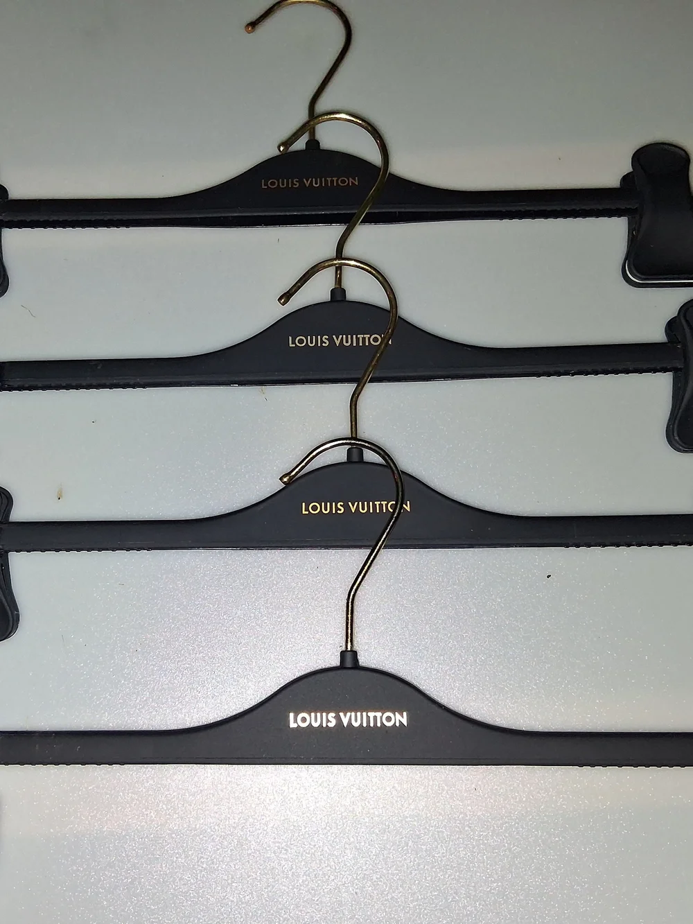 Louis Vuitton Matt Black & Gold Branded  Hanger - LOT OF 4
